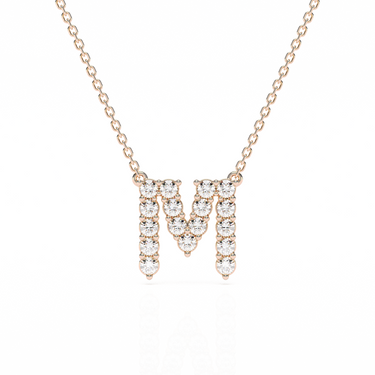 Initial Diamond Necklace 0.33 CTW 18K Gold Vermeil Real Diamond - Le Bezel 