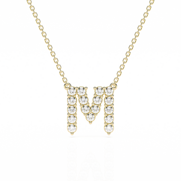 Initial Diamond Necklace 0.33 CTW 18K Gold Vermeil Real Diamond - Le Bezel 