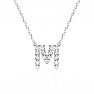 Initial Diamond Necklace 0.33 CTW 18K Gold Vermeil Real Diamond - Le Bezel 