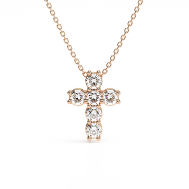 Cross Diamond Necklace 0.6 CTW - Le Bezel 