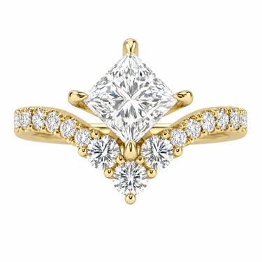 Crown Pavé Engagement Ring Princess Cut