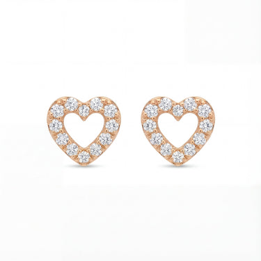 0.1 CTW Diamond Heart Stud Earrings Earring - Beyon Diamond