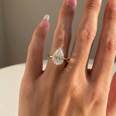 5 Prong Solitaire Pear Cut Diamond Engagement Ring
