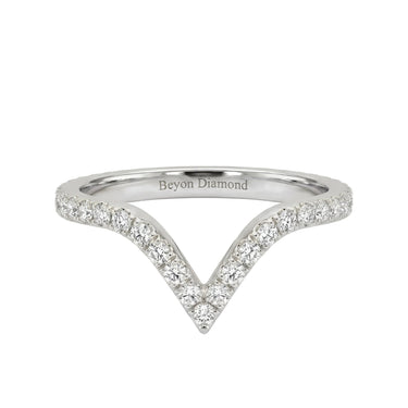 0.2 CTW Curved Pavé V - Shape Wedding Band - Beyon Diamond