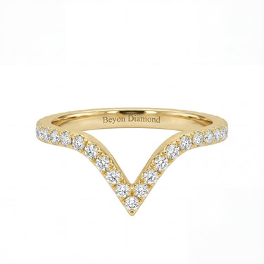 0.2 CTW Curved Pavé V - Shape Wedding Band - Beyon Diamond