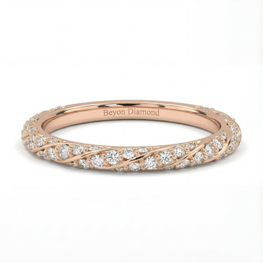 0.3 CTW Twisted Pavé Wedding Band - Beyon Diamond