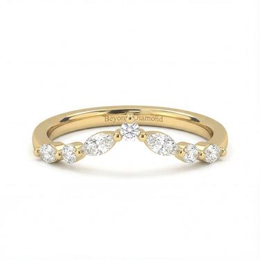 0.4 CTW Curved Marquise Pavé Wedding Band - Beyon Diamond