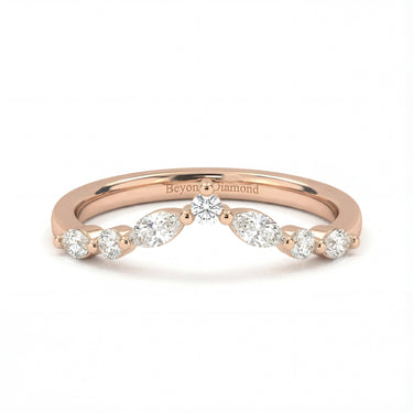 0.4 CTW Curved Marquise Pavé Wedding Band - Beyon Diamond