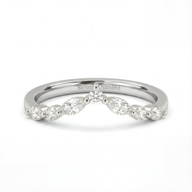 0.4 CTW Curved Marquise Pavé Wedding Band - Beyon Diamond