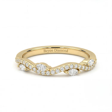 0.5 CTW Marquise Twisted Pavé Wedding Band - Beyon Diamond