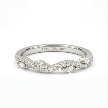0.5 CTW Marquise Twisted Pavé Wedding Band - Beyon Diamond