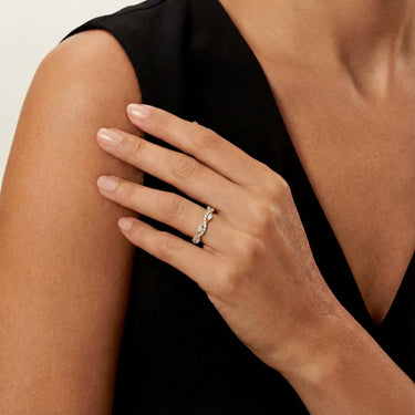 0.5 CTW Marquise Twisted Pavé Wedding Band - Beyon Diamond