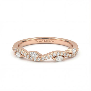 0.5 CTW Marquise Twisted Pavé Wedding Band - Beyon Diamond