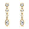 0.5 CTW Round And Marquise Diamond Drop Earrings - Beyon Diamond