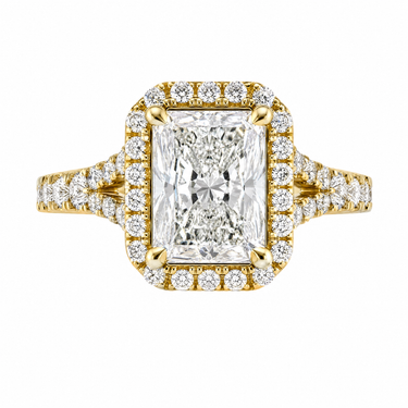 Vintage Halo Pavé Radiant Cut Diamond Ring
