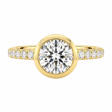Bezel Pavé Round Cut Diamond Ring