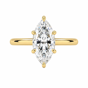 Hidden Halo Solitaire Marquise Cut Diamond Ring
