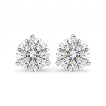 Solitaire Round Diamond Earring in Three Prong Setting