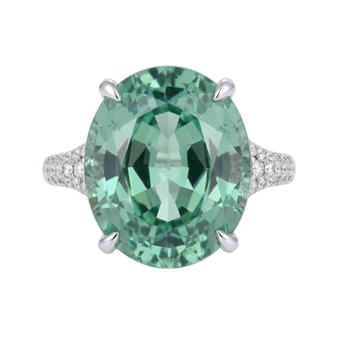 10.8 Carat Lab Grown Paraiba Oval Diamond Ring
