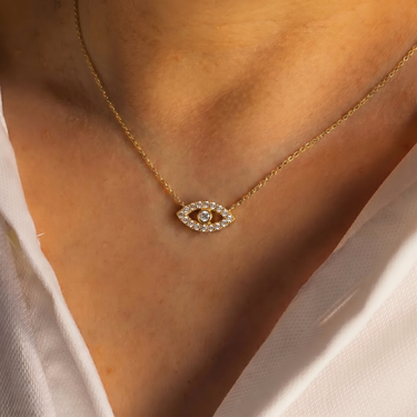 Pavé Diamond Evil Eye Necklace