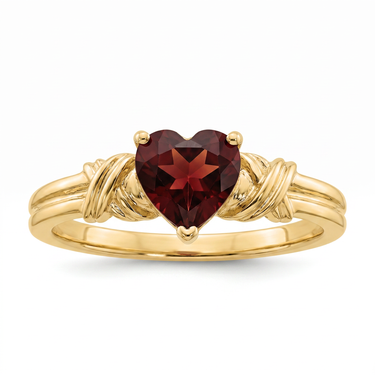 Twisted Rope Band Heart-Cut Lab-Grown Ruby Engagement Ring