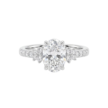 Oval Cut Diamond Cluster Engagement Ring