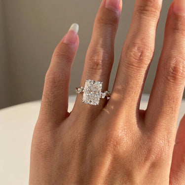 Radiant Cut Floral Twist Diamond Engagement Ring