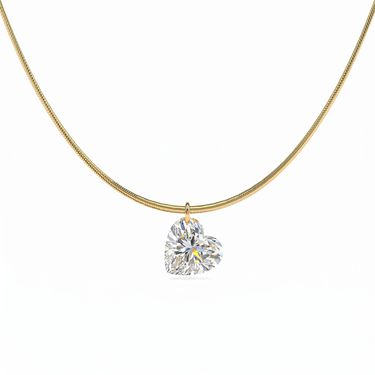 Heart Cut Diamond Snake Chain Necklace
