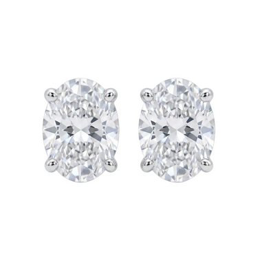 Solitaire Oval Diamond Earring in Four Prong Setting