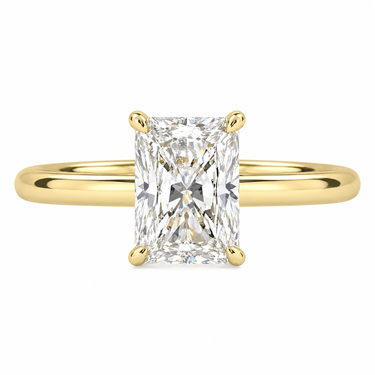 Hidden Halo Solitaire Radiant Cut Diamond Ring