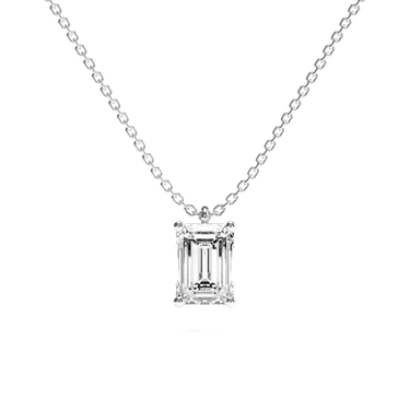 Emerald Diamond Pendant Necklace - Le Bezel 