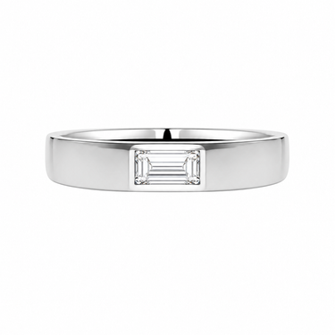 Emerald Cut Flush-Set Diamond Band