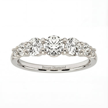 1.5 CTW Half Gradient Round Cut Eternity Band - Beyon Diamond