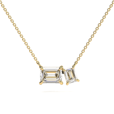 1.5 CTW Toi Et Moi Emerald Cut Diamond Necklace - Beyon Diamond
