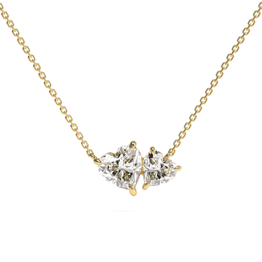 1.5 CTW Toi Et Moi Heart Cut Diamond Necklace - Beyon Diamond