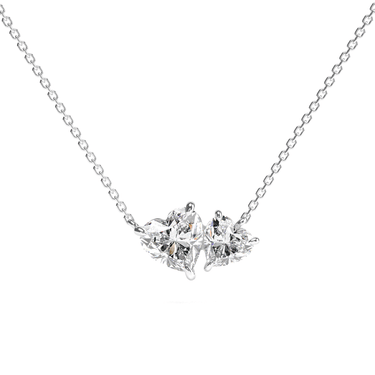 1.5 CTW Toi Et Moi Heart Cut Diamond Necklace - Beyon Diamond