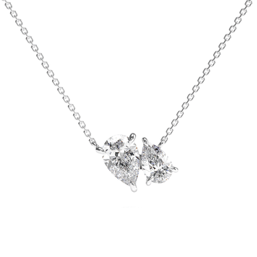 1.5 CTW Toi Et Moi Pear Cut Diamond Necklace - Beyon Diamond