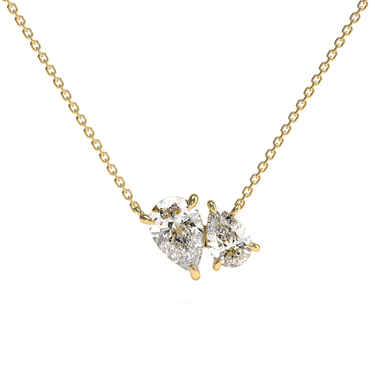 1.5 CTW Toi Et Moi Pear Cut Diamond Necklace - Beyon Diamond