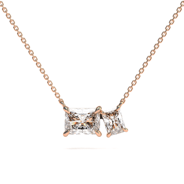 1.5 CTW Toi Et Moi Radiant Cut Diamond Necklace - Beyon Diamond