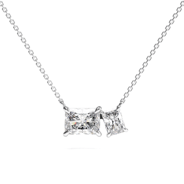 1.5 CTW Toi Et Moi Radiant Cut Diamond Necklace - Beyon Diamond
