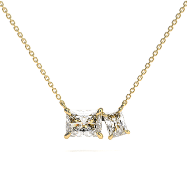 1.5 CTW Toi Et Moi Radiant Cut Diamond Necklace - Beyon Diamond