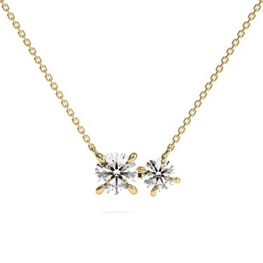 1.5 CTW Toi Et Moi Round Cut Diamond Necklace - Beyon Diamond