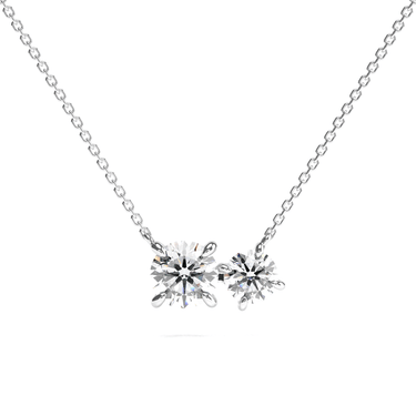 1.5 CTW Toi Et Moi Round Cut Diamond Necklace - Beyon Diamond