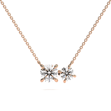 1.5 CTW Toi Et Moi Round Cut Diamond Necklace - Beyon Diamond
