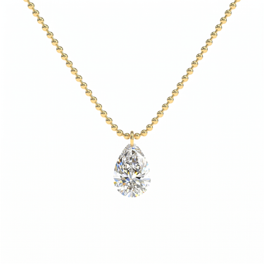 Drilled Pear Cut Diamond Beam Chain Necklace