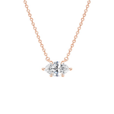 Marquise Solitaire Diamond Necklace - Le Bezel