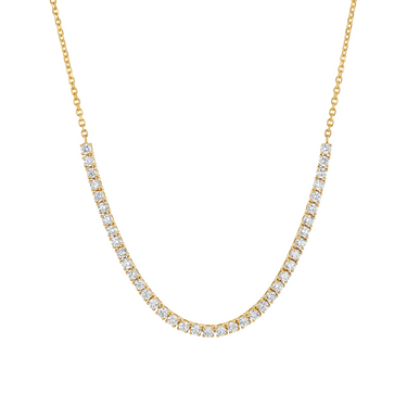 Diamond Half Tennis Necklace 14K 2CTW - Le Bezel