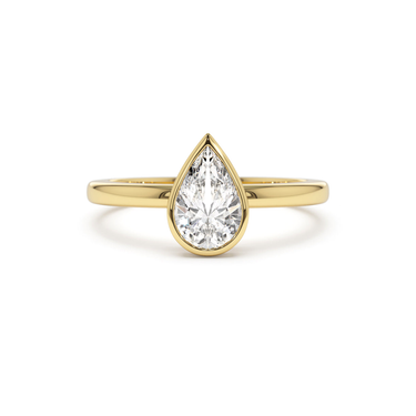 Bezel Pear Lab Grown Diamond Ring 0.75 - 1.50CTW - Le Bezel