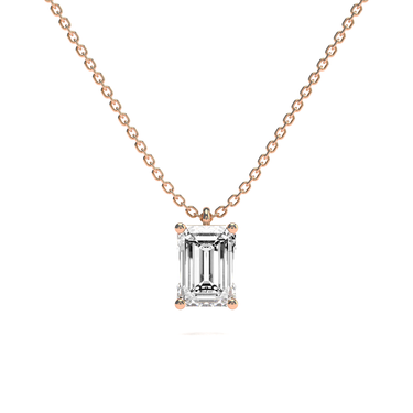 Emerald Diamond Pendant Necklace - Le Bezel 