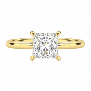 Hidden Halo Solitaire Princess Cut Diamond Ring